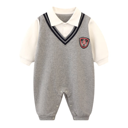 Gentleman Baby Cotton Jumpsuit Long Sleeve Romper