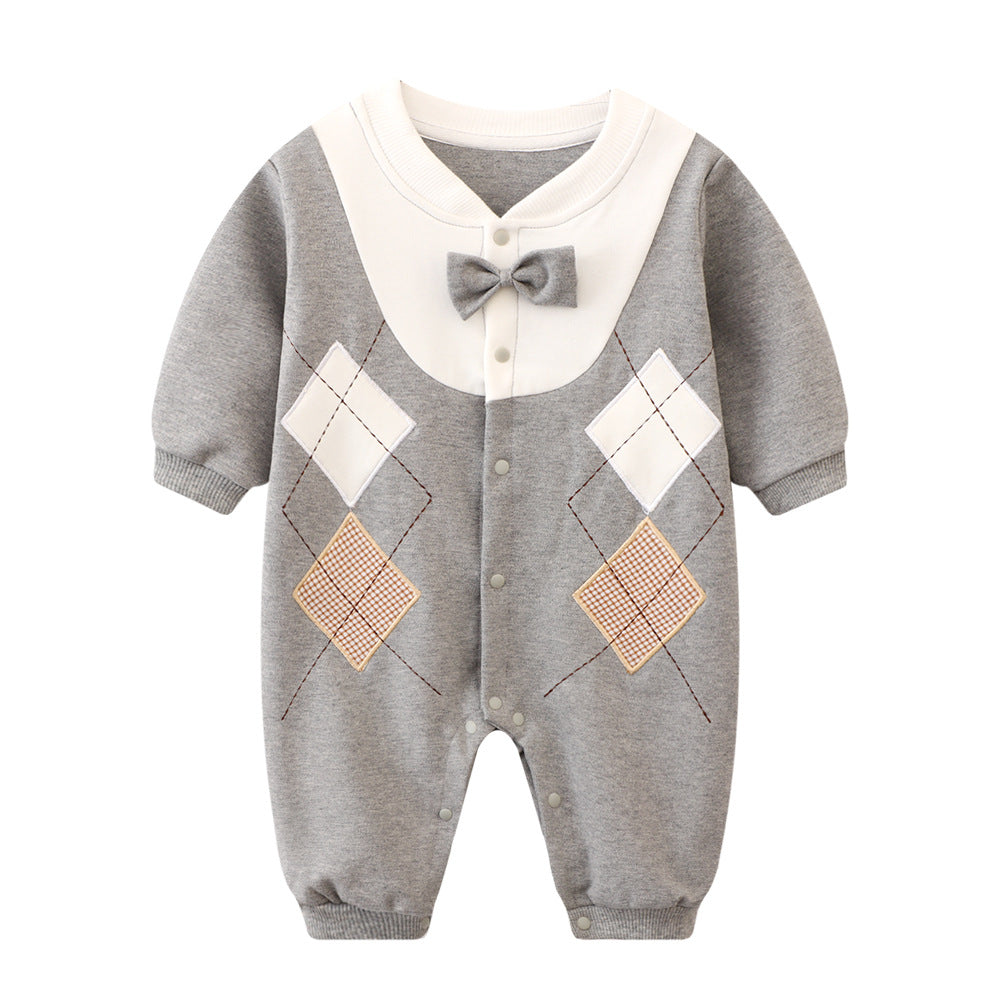 Gentleman Baby Cotton Jumpsuit Long Sleeve Romper