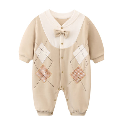 Gentleman Baby Cotton Jumpsuit Long Sleeve Romper