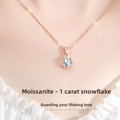 Genuine 1 Carat Moissanite Diamond Necklace for Women