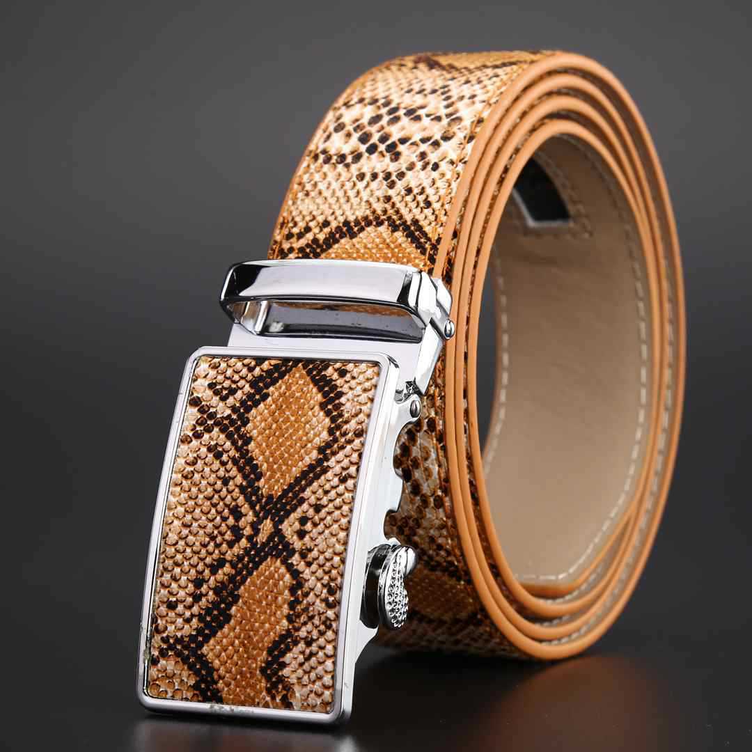Genuine Leather Automatic Buckle Belt