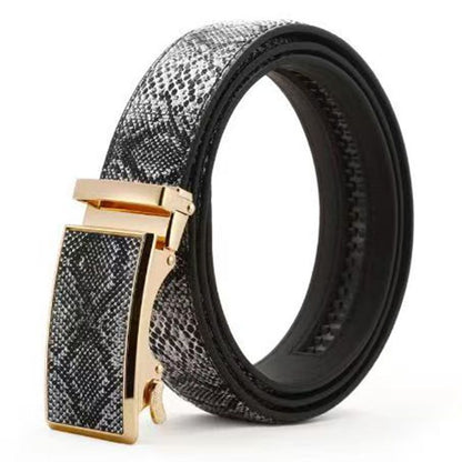 Genuine Leather Automatic Buckle Belt