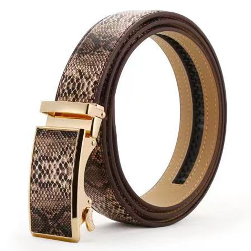 Genuine Leather Automatic Buckle Belt