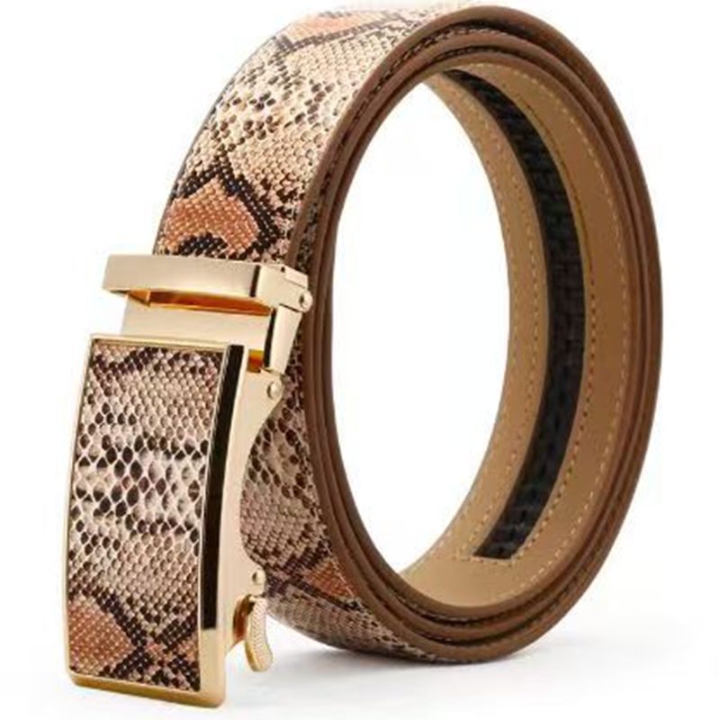 Genuine Leather Automatic Buckle Belt