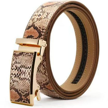 Genuine Leather Automatic Buckle Belt