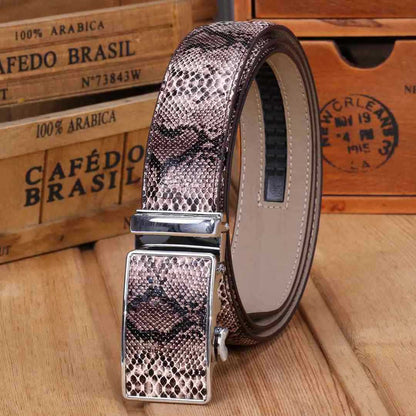 Genuine Leather Automatic Buckle Belt