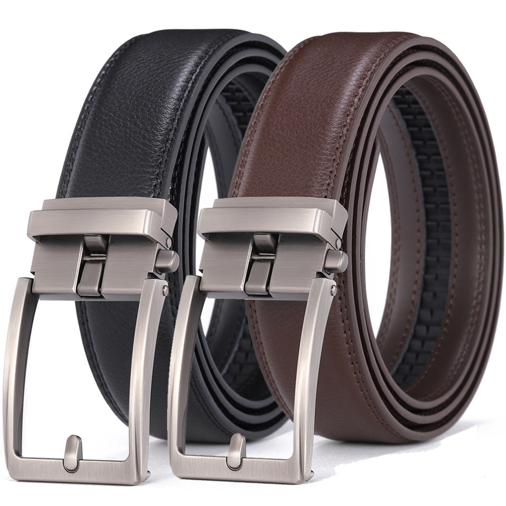 Genuine Leather Automatic Buckle Belts