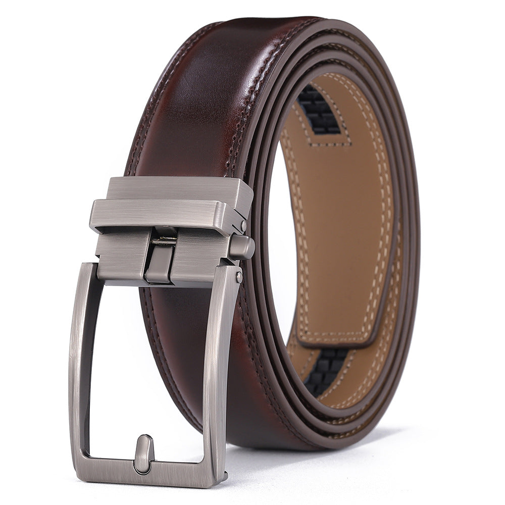 Genuine Leather Automatic Buckle Belts