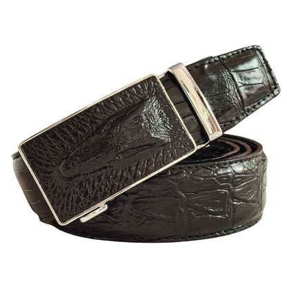 Genuine Leather Automatic Buckle Crocodile Pattern Belt