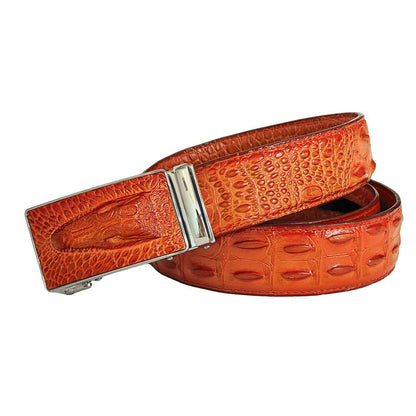 Genuine Leather Automatic Buckle Crocodile Pattern Belt