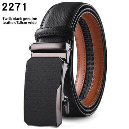 Genuine Leather Automatic Buckle Mens Belt
