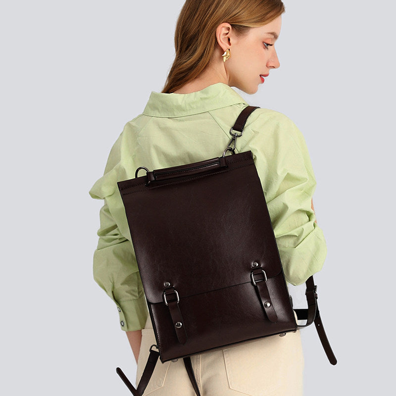 Genuine leather backpack