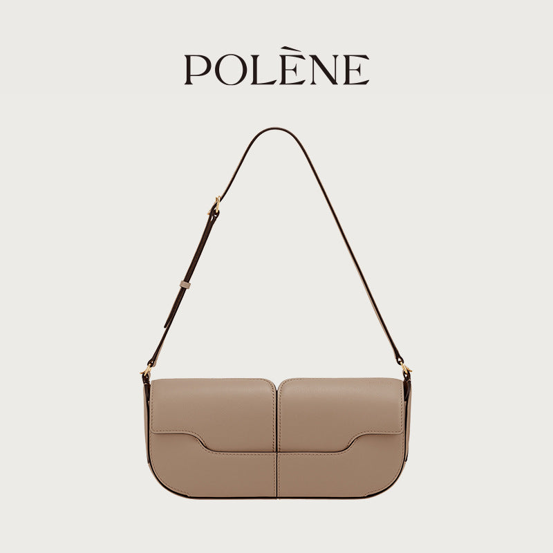 Genuine Leather Baguette Shoulder Bag