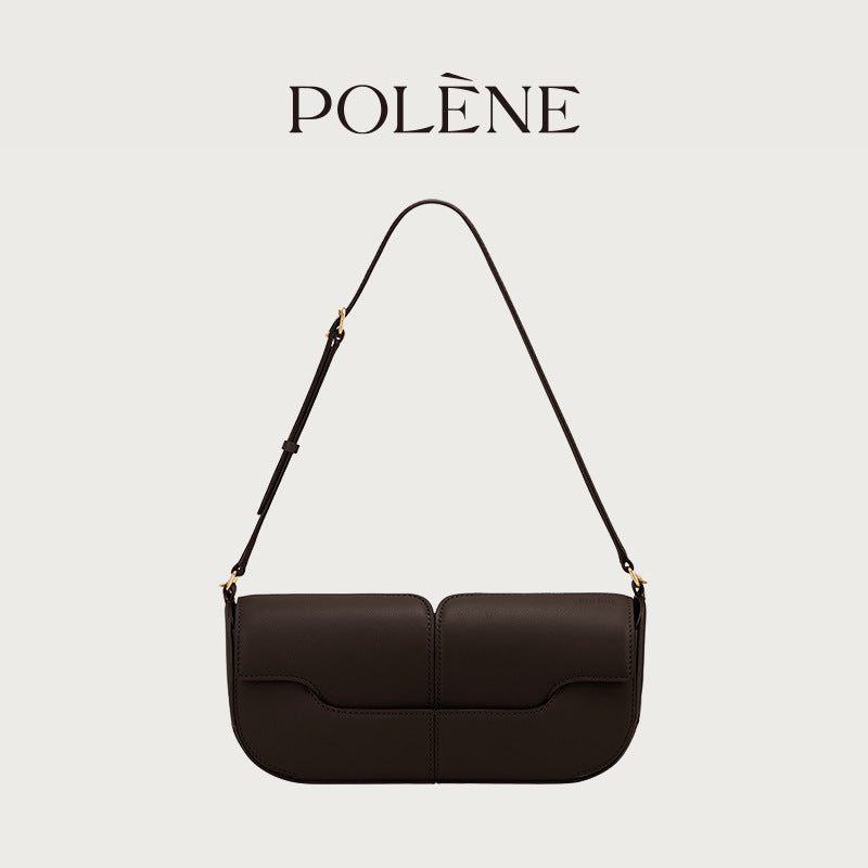Genuine Leather Baguette Shoulder Bag