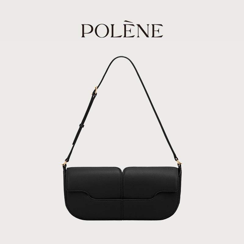 Genuine Leather Baguette Shoulder Bag