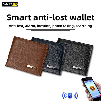 Genuine Leather Bluetooth Smart Wallet