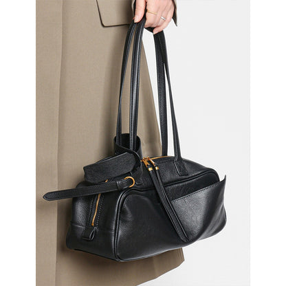 Genuine Leather Boston Bag Shoulder Messenger Bag