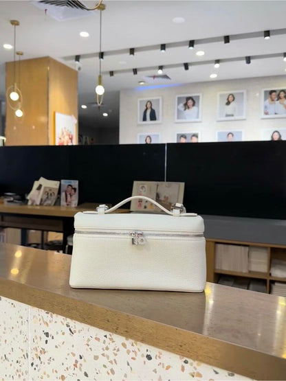 Genuine Leather Box Bag with Detachable Strap