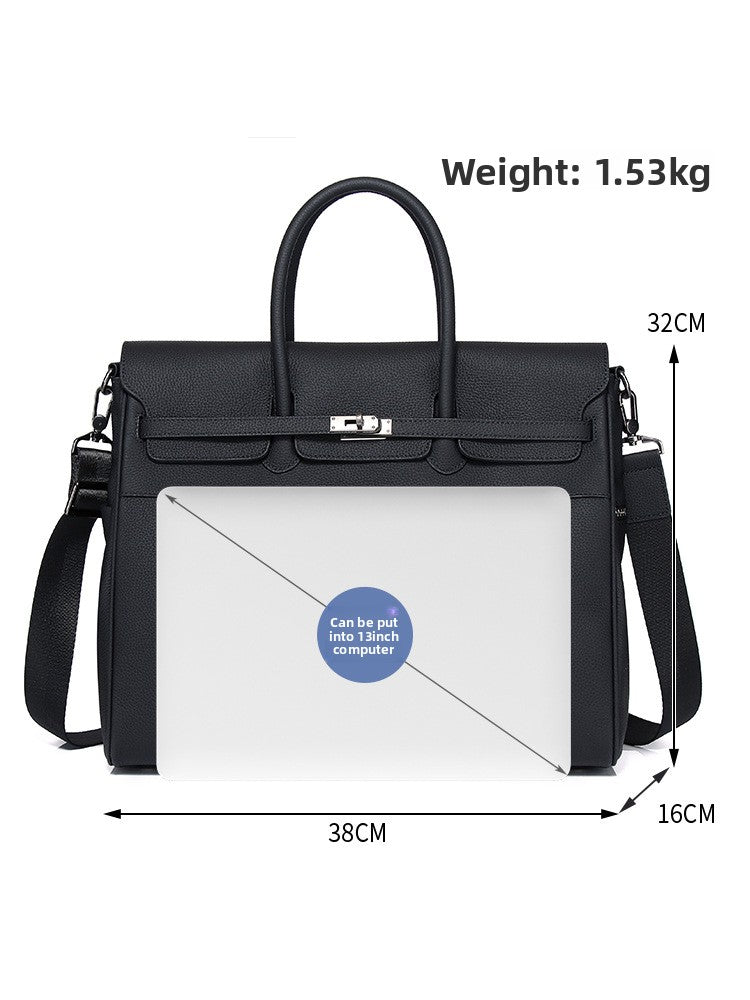 Genuine Leather Briefcase, 16-Inch Laptop Bag