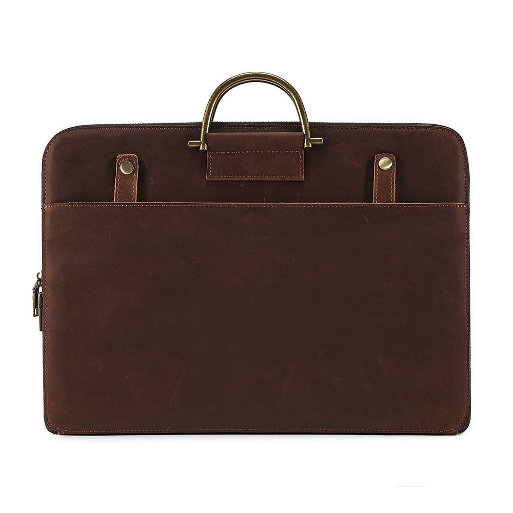 Genuine Leather Briefcase for Men 17-inch Business Computer Bag