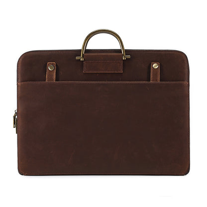 Genuine Leather Briefcase for Men 17-inch Business Computer Bag