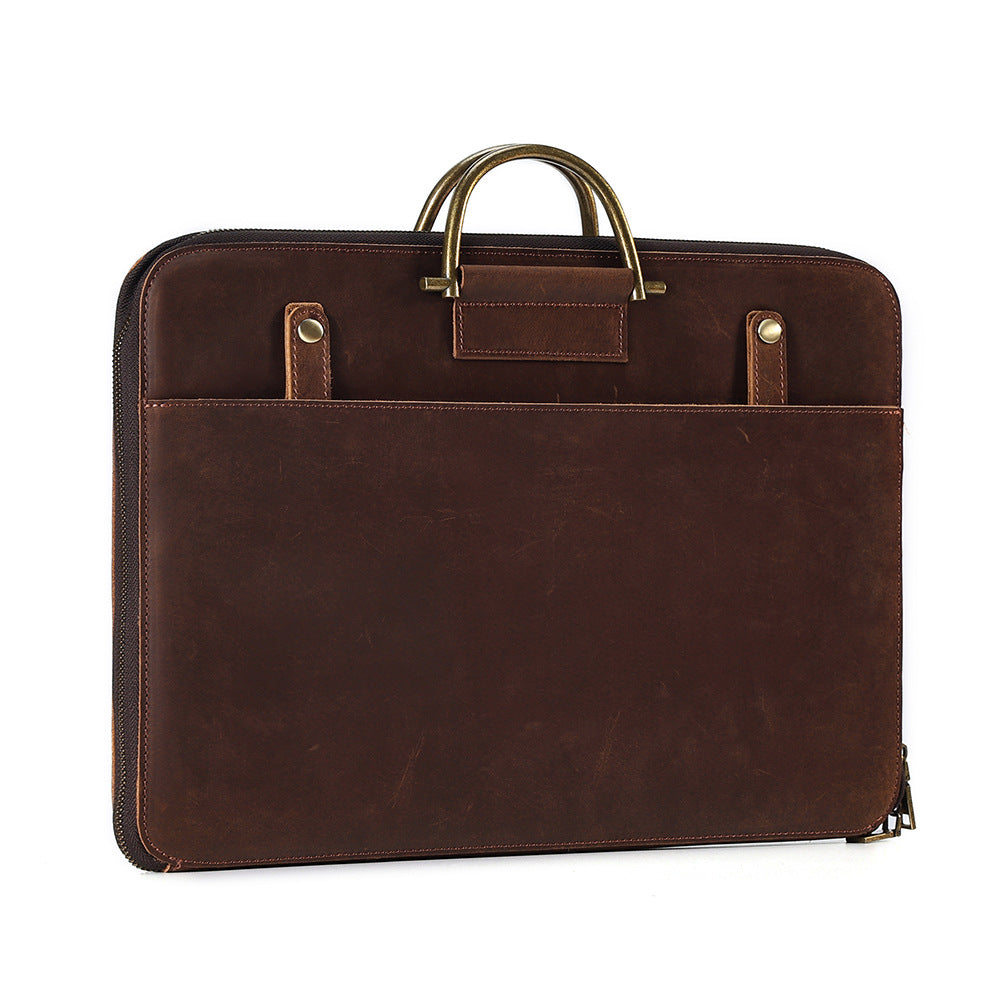 Genuine Leather Briefcase for Men 17-inch Business Computer Bag