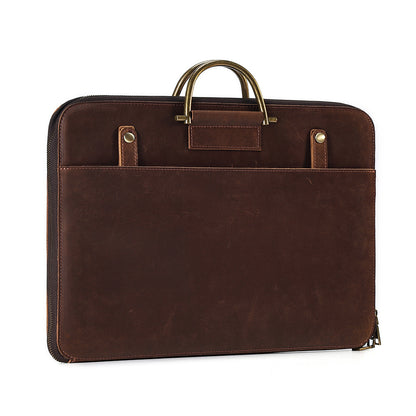 Genuine Leather Briefcase for Men 17-inch Business Computer Bag