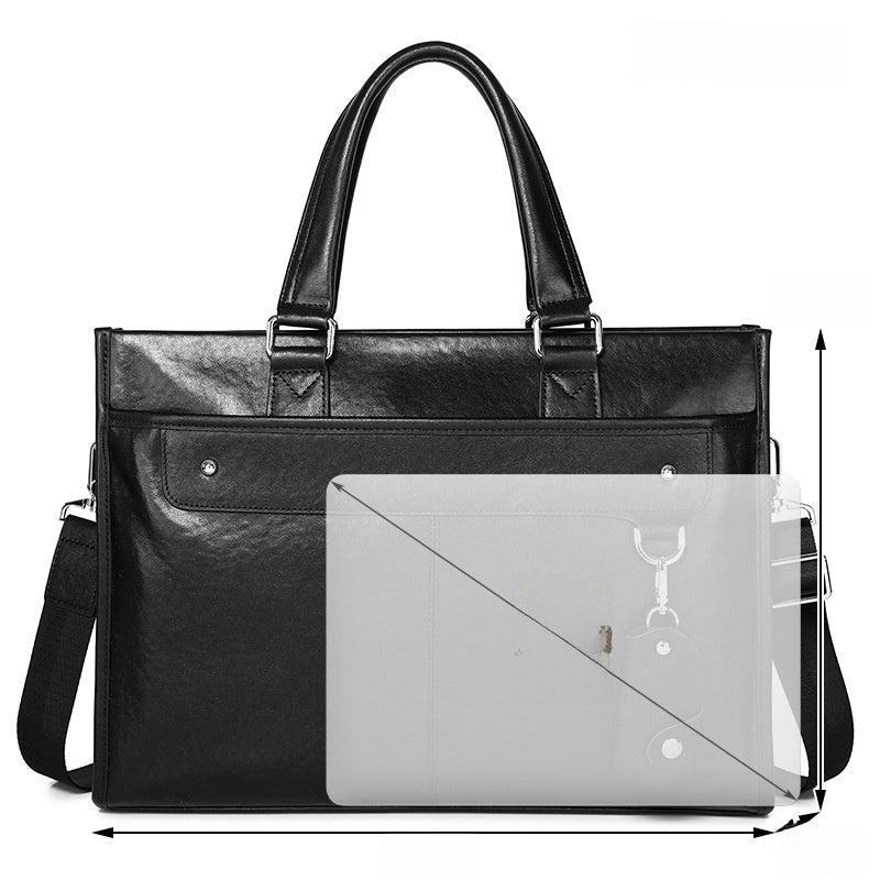 Genuine Leather Briefcase for Men with Laptop Compartment