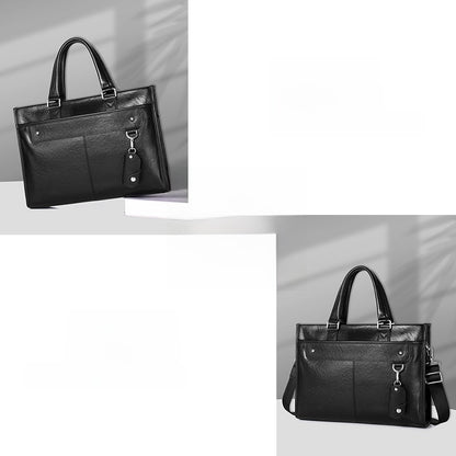 Genuine Leather Briefcase for Men with Laptop Compartment