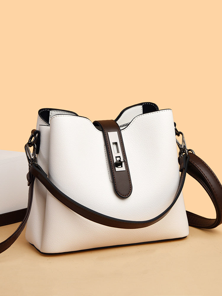 Genuine Leather Bucket Bag Shoulder Crossbody Bag