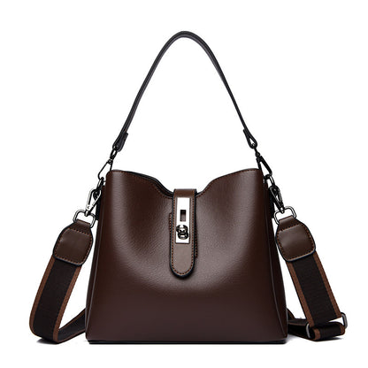 Genuine Leather Bucket Bag Shoulder Crossbody Bag