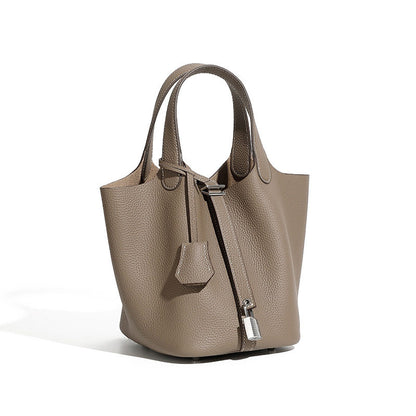 Genuine Leather Bucket Handbag