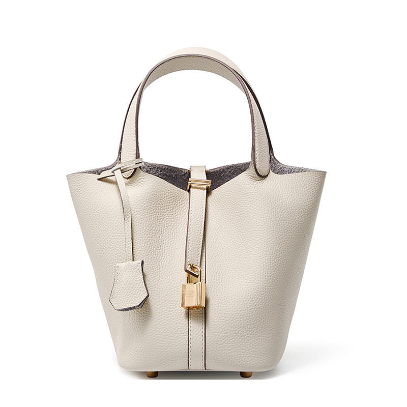 Genuine Leather Bucket Handbag