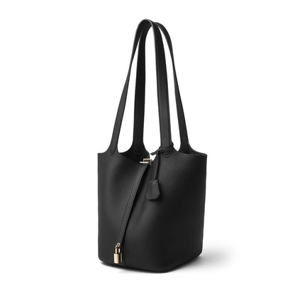 Genuine Leather Bucket Shoulder Bag