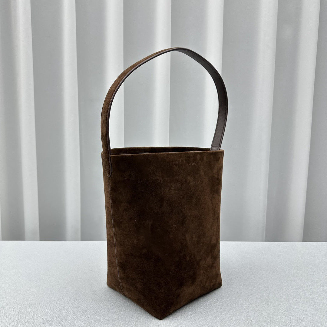 Genuine Leather Bucket Shoulder Bag