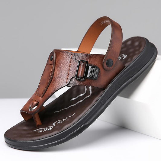 Genuine Leather Buckle Sandals