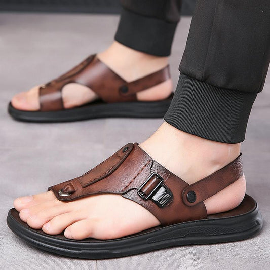 Genuine Leather Buckle Sandals