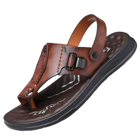 Genuine Leather Buckle Sandals