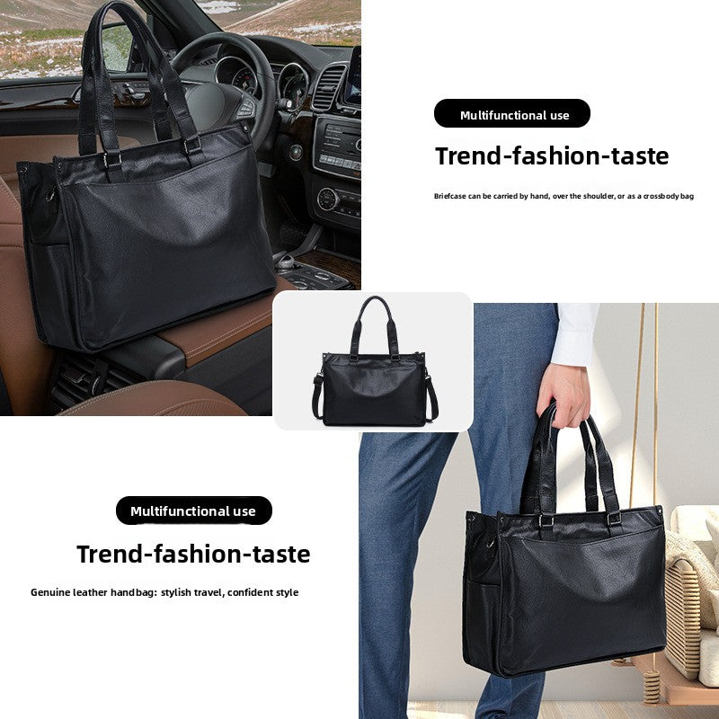 Genuine Leather Business Briefcase for Men