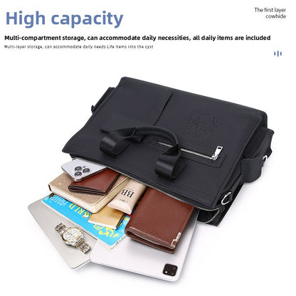 Genuine Leather Business Briefcase for Men