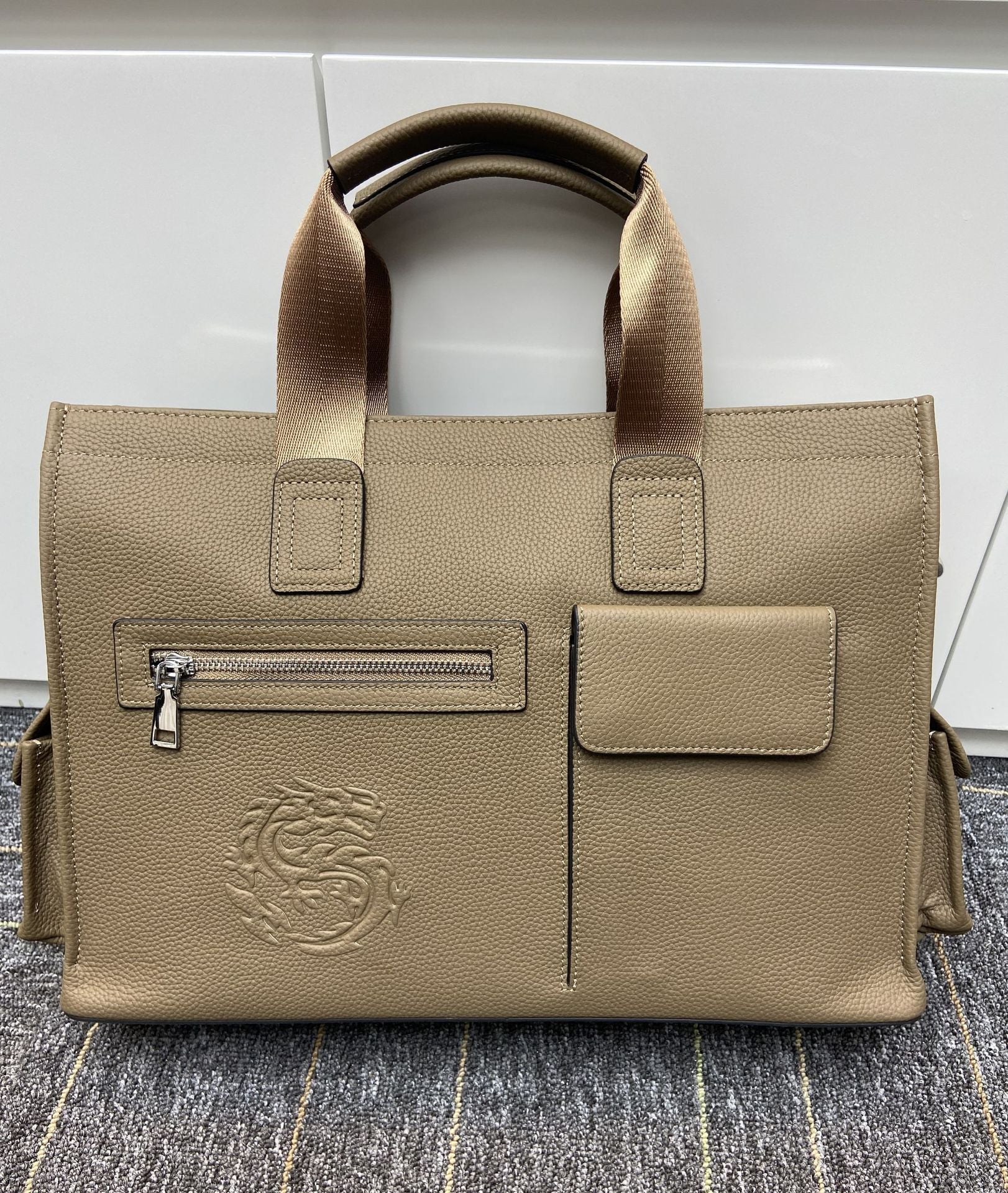 Genuine Leather Business Briefcase for Men
