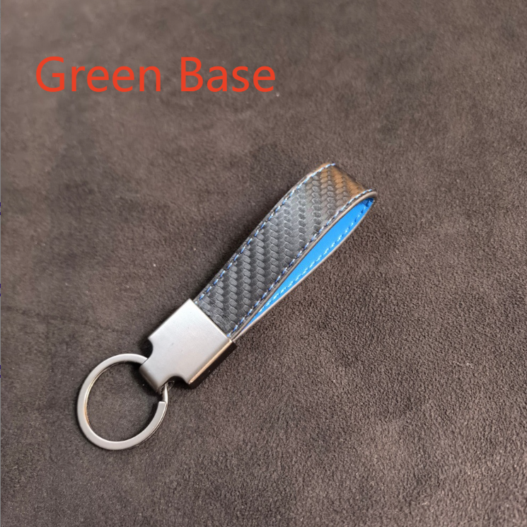 Genuine Leather Carbon Fiber Car Keychain