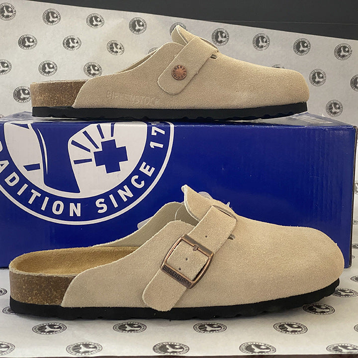 Genuine Leather Cork Footbed Unisex Sandals