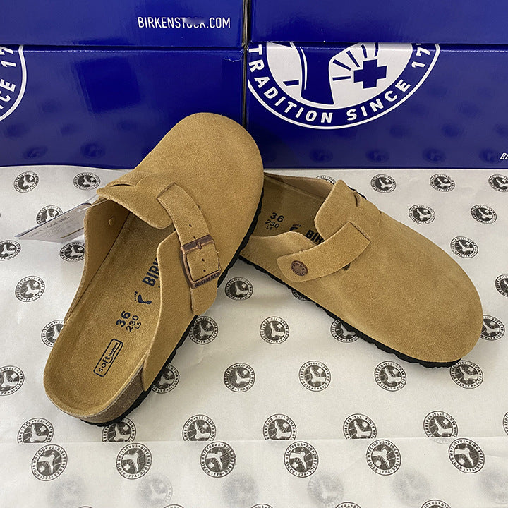 Genuine Leather Cork Footbed Unisex Sandals