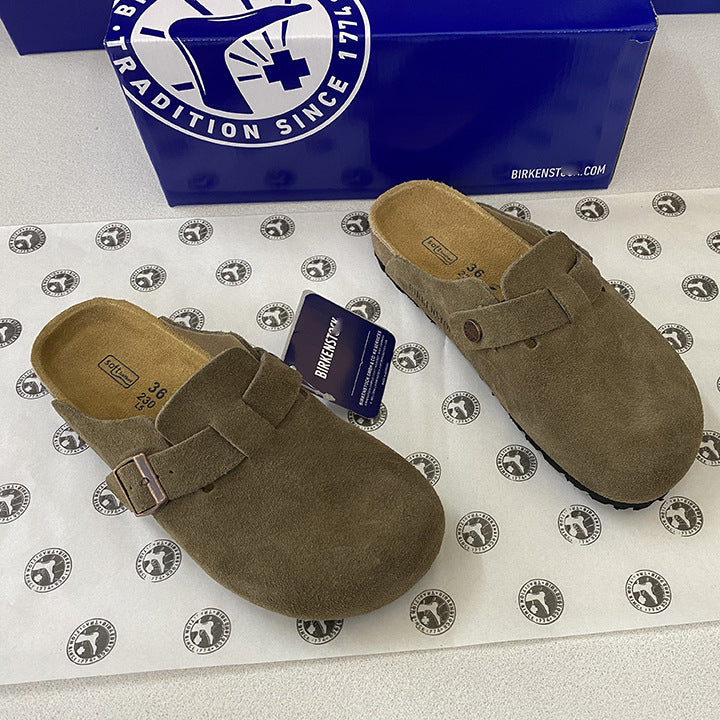Genuine Leather Cork Footbed Unisex Sandals