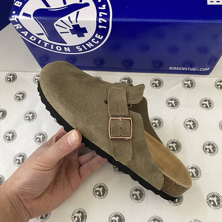Genuine Leather Cork Footbed Unisex Sandals