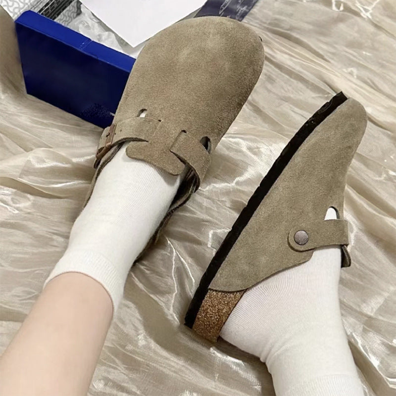 Genuine Leather Cork Sandals Unisex Casual Retro