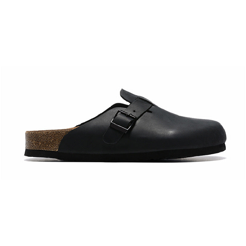 Genuine Leather Cork Sandals Unisex Casual Retro