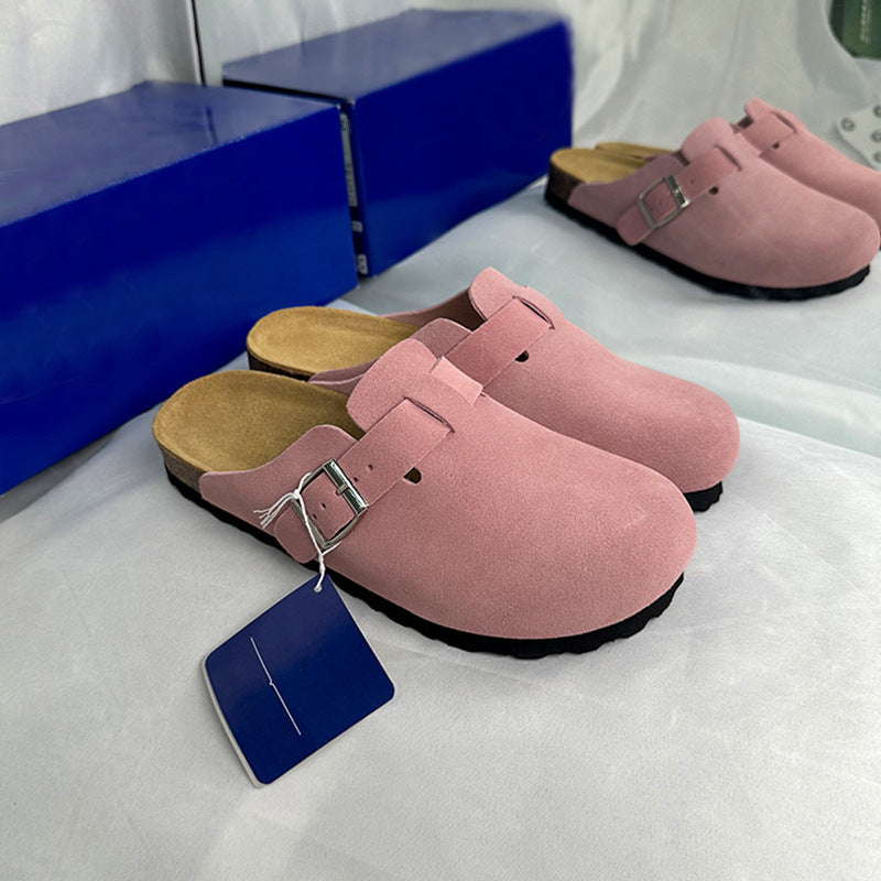 Genuine Leather Cork Sandals Unisex Casual Retro