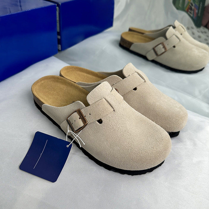 Genuine Leather Cork Sandals Unisex Casual Retro